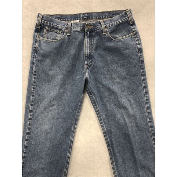 Carhartt Relaxed Fit Straight Leg Denim Blue Jeans Mens Size 40x32 C433 - Picture 6 of 9